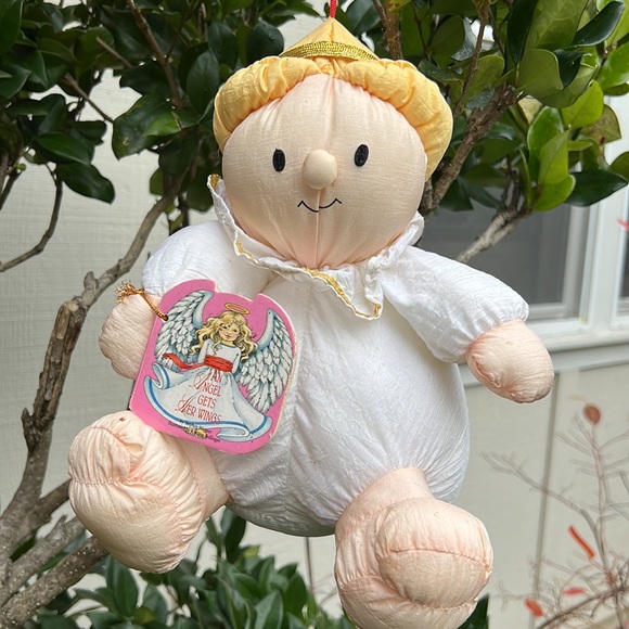 Vintage Stuffins Parachute Nylon Plush Angel with "An Angel Gets Her Wings" Book - Picture 3 of 12